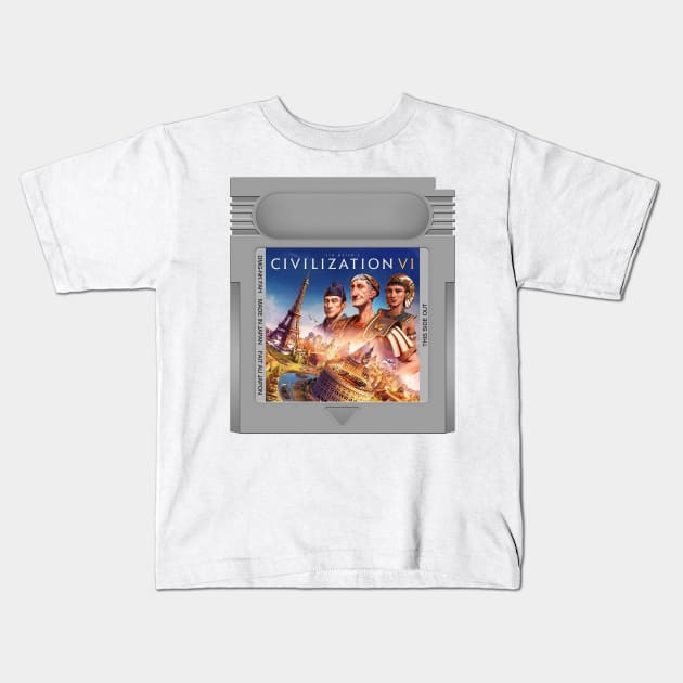 Civ VI Game Cartridge Kids T-Shirt by PopCarts